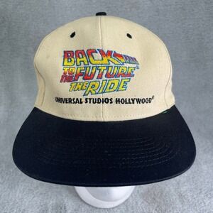 Vintage Back To The Future The Ride Snapback Hat Mens Tan Universal Studios 90s